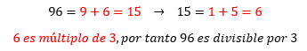 Ejemplo criterio divisibilidad del 3