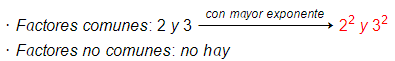 Factores comunes y no comunes de 12 y 18 Factores comunes y no comunes de 12 y 18