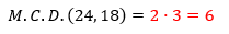 Máximo común divisor de 24 y 18