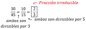 Fracción irreducible